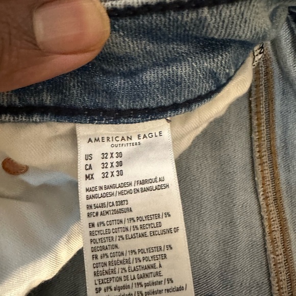 American Eagle AirFlex+ Slim Straight Jeans (light blue) - 32x30 - Picture 8 of 9